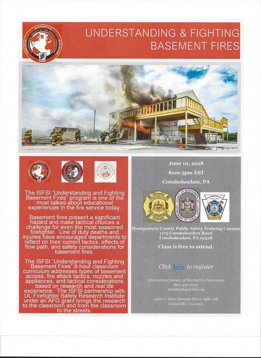 Understanding & Fighting Basement Fires — ISFSI training flyer