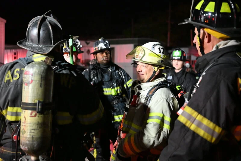 Aston Township Fire Company 17 firefighter among crew on scene at night